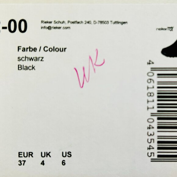 Women's Rieker "Everest" Dual Zip Wool Fleece Lined Ankle Boots Size 6 (EU 37) - Picture 13 of 13